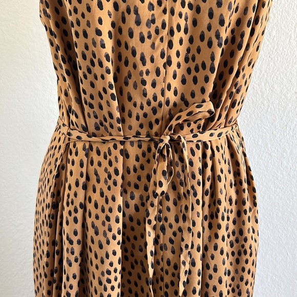 Banana Republic High Neck Brown and Black Polka Dot Dress Size Medium - Picture 6 of 12